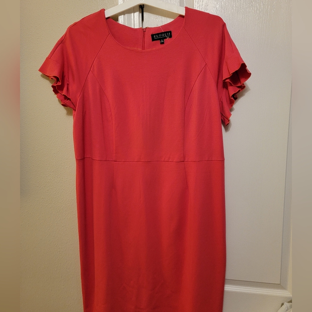 Eloquii Women's Dress in Vibrant Coral